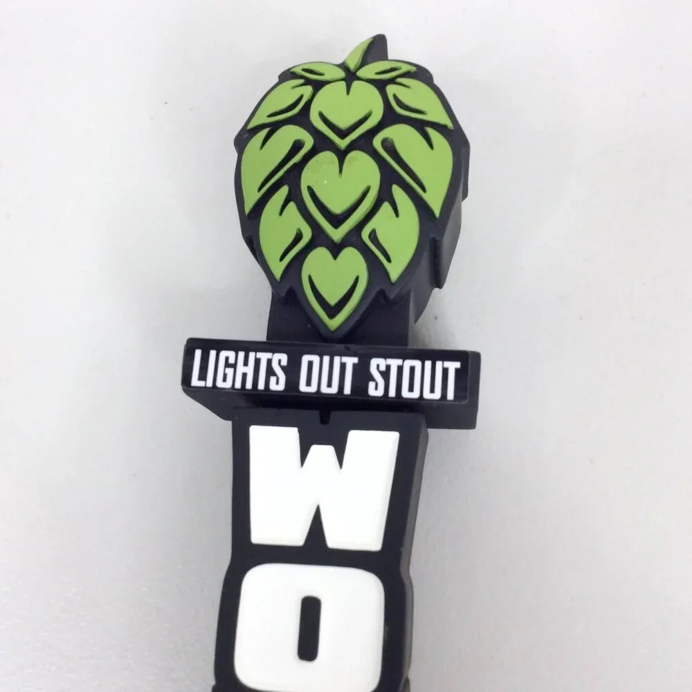Worthy Brewing Lights Out Stout Tap Handle Craft Beer Bend Oregon Hops Pull Pour